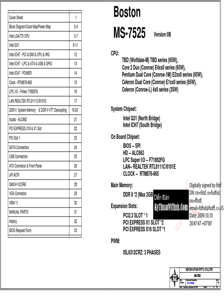 MSI MS-7525 Motherboard Overview | PDF | Computer Engineering ...