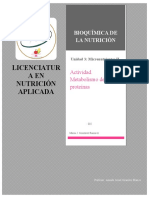 Actividad. Metabolismo de Las Proteínas