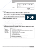 English in Mind2 Level4 Unit1 Extra Reading Practice Worksheet