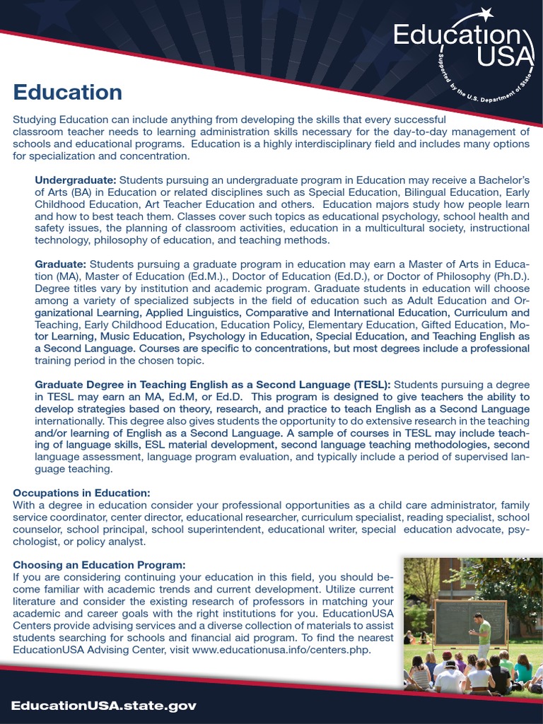 Specializations in Education Degrees | PDF | Academic Degree | English ...