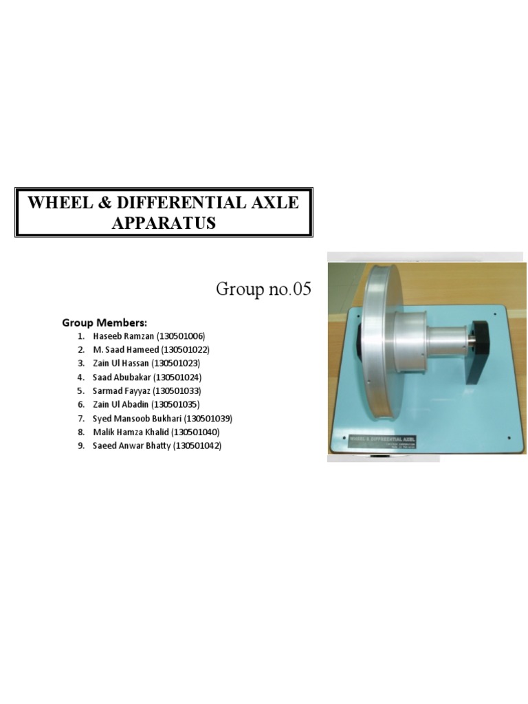 Differential Wheel And Axle