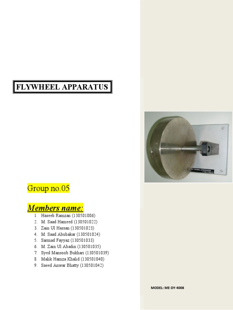 Lab Report 3 Flywheel Apparatus PDF Potential Energy Energy