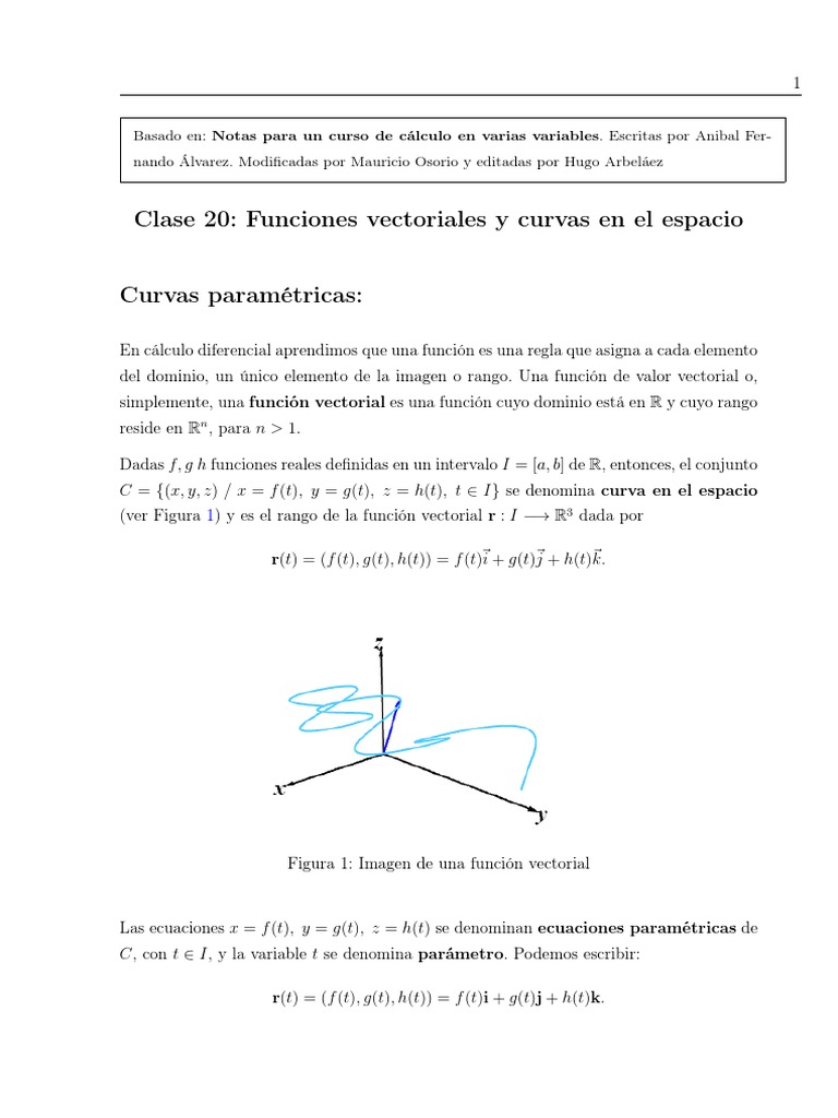 Clase 20 Curva Vector Euclidiano