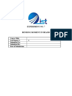 Experiment No. 7 Bending Moment in Beams: Course Title: Lab Report #: Submitted To: Submitted By: Date of Submission