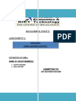 Managerial Policy: Assignment 2:: Students of Mba