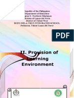 II. Provision of Learning Environment