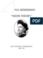 Virginia Herderson "Needs Theory": Ken Chinnie M. Presbitero Bsn-1H