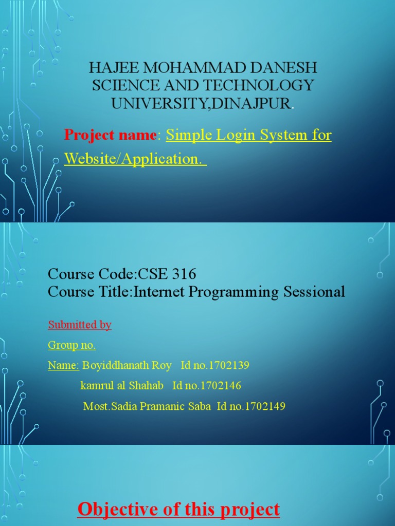Simple Login System Project Overview | PDF | Computers