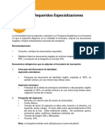 Documentos Requeridos Nuevos Aspirantes Especializaciones - 0