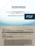 Preparation of Starch Nanoparticles in A New Ionic Liquid-in-Oil Microemulsion