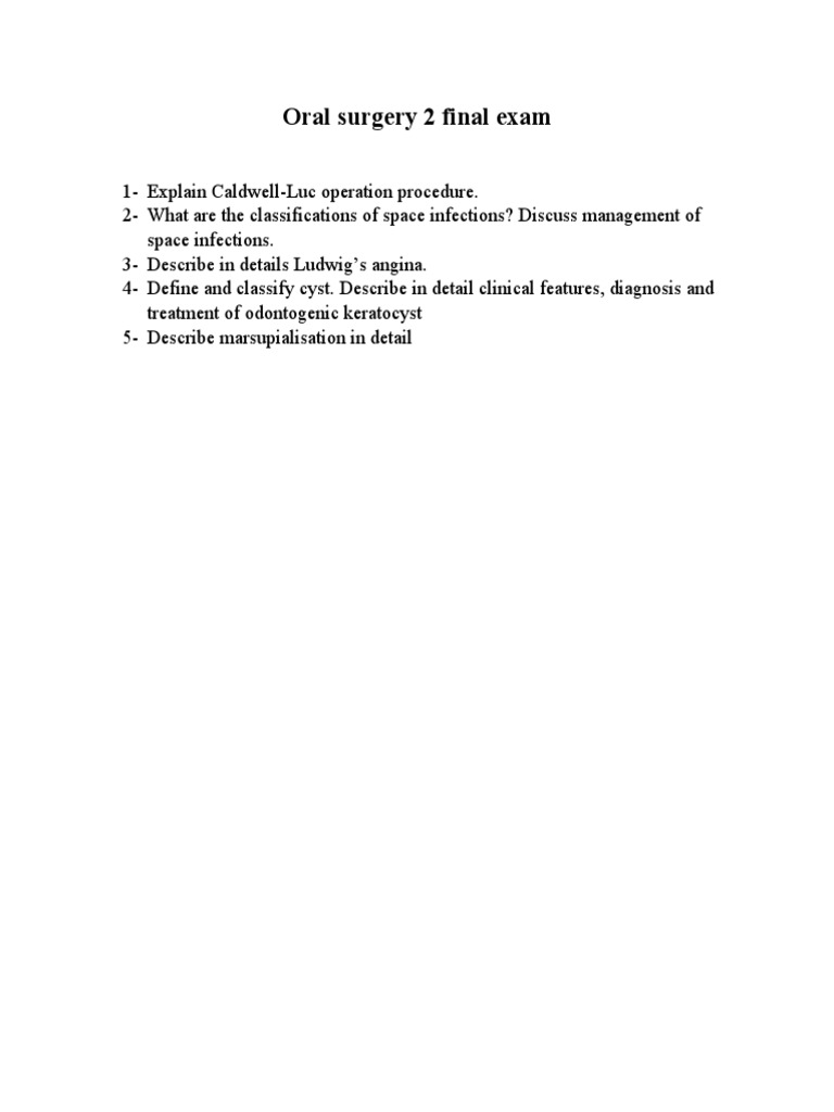 Oral Surgery 2 Final | PDF
