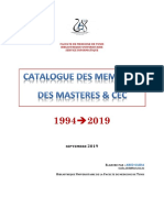 Catalogue Des Memoires 1994-2019