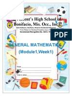 ST - Vincent's High School of Bonifacio, Mis. Occ., Inc: General Mathematics (Module1, Week1)