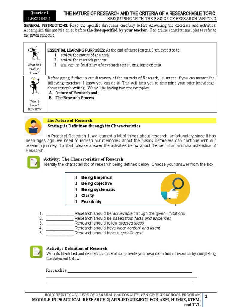 WEEK 1 - PR2 - Research Topic | PDF | Grammar | Behavior Modification