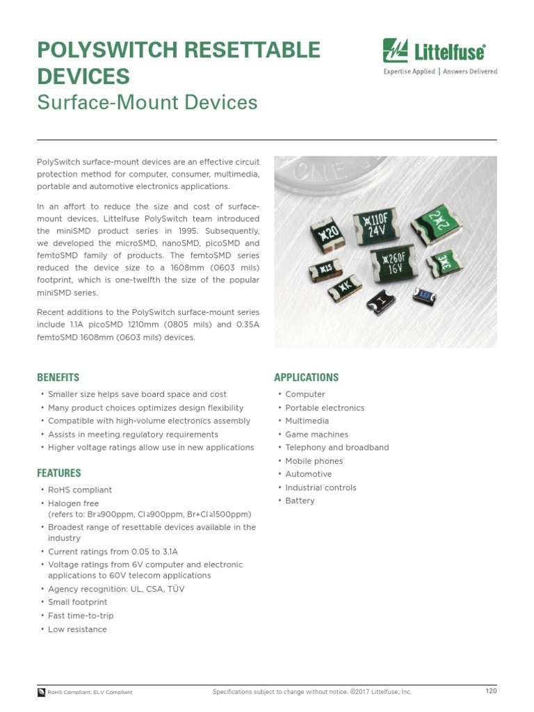 Polyswitch Resettable Devices | PDF | Electronics | Computer Hardware