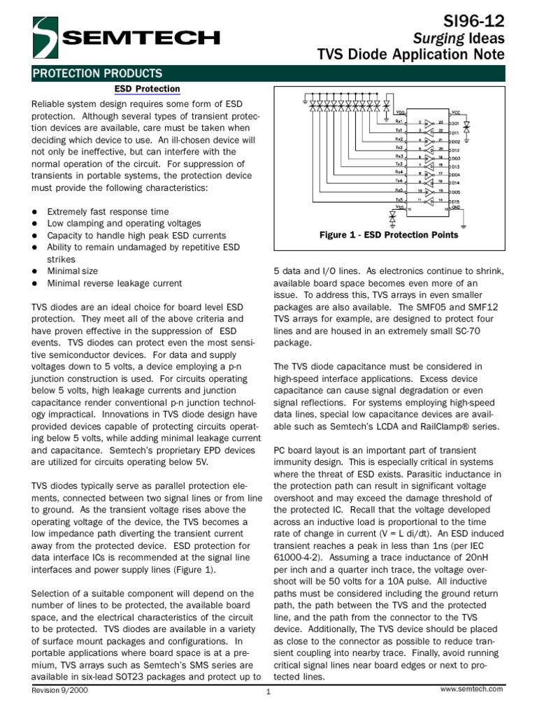 TVS Diode Application Note: Surging Ideas | PDF | Diode | P–N Junction