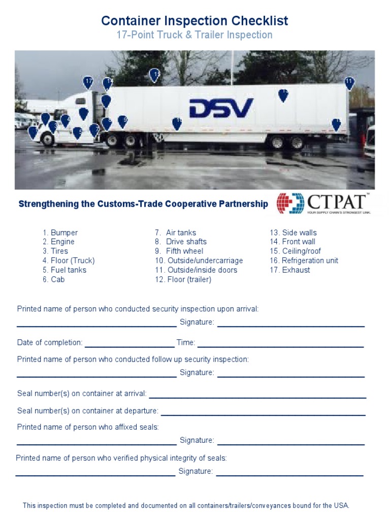17-Point Container Inspection Checklist | PDF