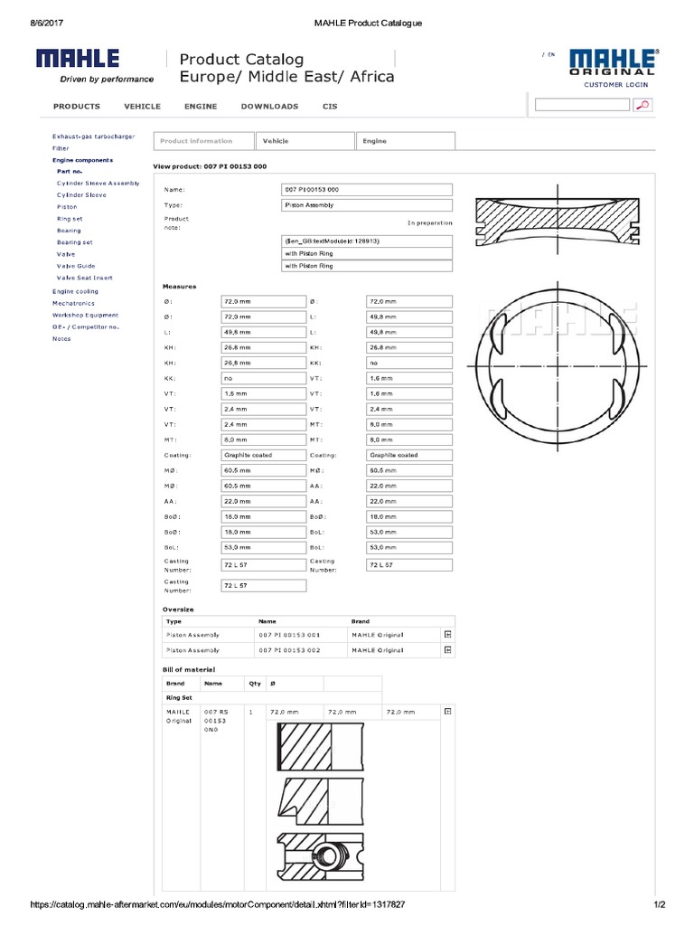 MAHLE Product Catalogue | PDF