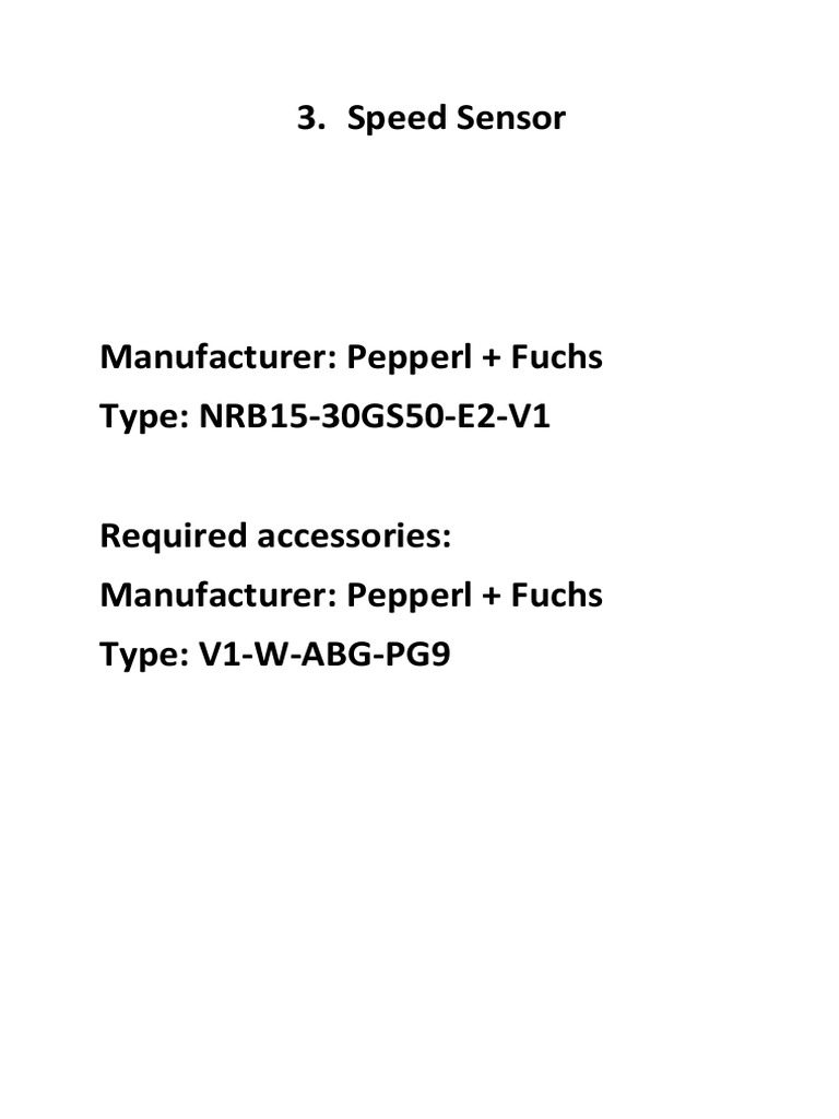Speed Sensor and Blockage Detector Data PDF PDF Electrical