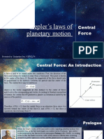 Kepler's Laws of Planetary Motion: Central Force