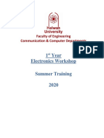 1 Year Electronics Workshop Summer Training 2020: Faculty of Engineering Communication & Computer Departments