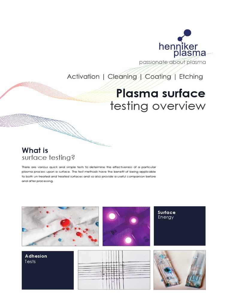 Passion for Plasma An Overview of Surface Testing Methods to Evaluate Plasma Treatments PDF