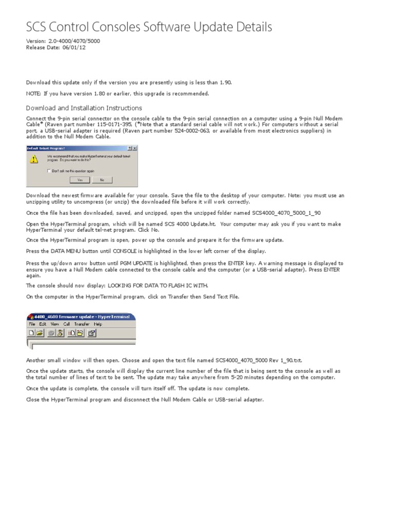 SCS Control Consoles Update Guide | PDF