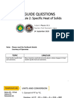 Guide Questions: Module 2: Specific Heat of Solids