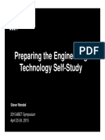 Preparing The Engineering Technology Self-Study: Steve Wendel