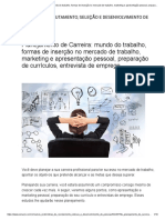 Planejamento de Carreira - Mundo Do Trabalho, Formas de Inserção No Mercado de Trabalho, Marketing e Apresentação Pessoal, Preparação de Currículos, Entrevista de Emprego PDF