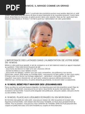 Alimentation 18 Mois Il Mange Comme Un Grand La Boite Rose Pdf Pdf Comportement Nutritionnel Des Humains Nourritures