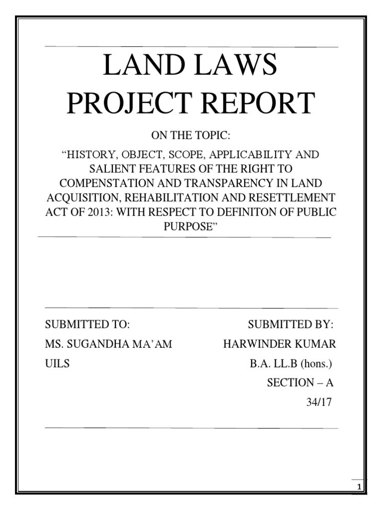 Land Laws Project Report PDF Eminent Domain Policy