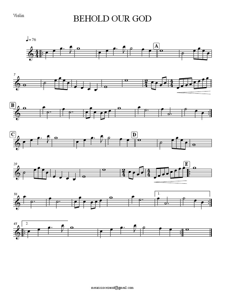 Behold Our God Violin PDF