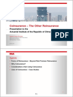 Coinsurance - The Other Reinsurance: Presentation To The Presentation To The Actuarial Institute of The Republic of China