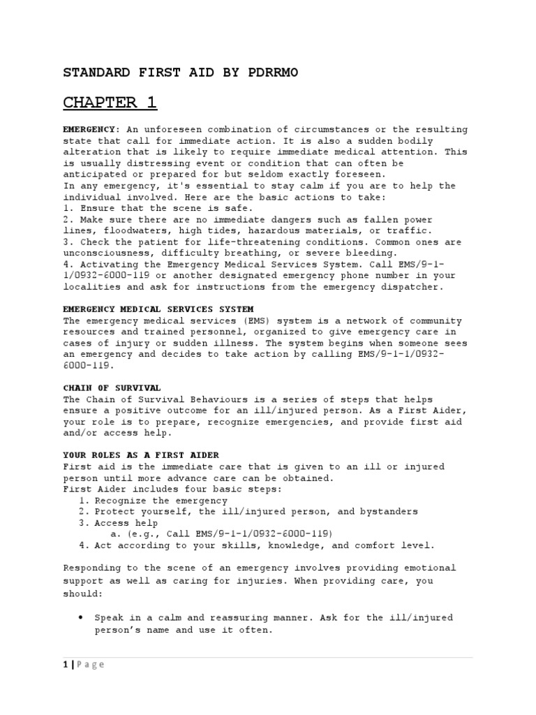 First Aid Emergency Response Guidelines | PDF | Cardiac Arrest ...