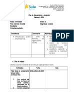 Formato Plan de Mejoramiento y Nivelación Grado 5 Cuarto Periodo