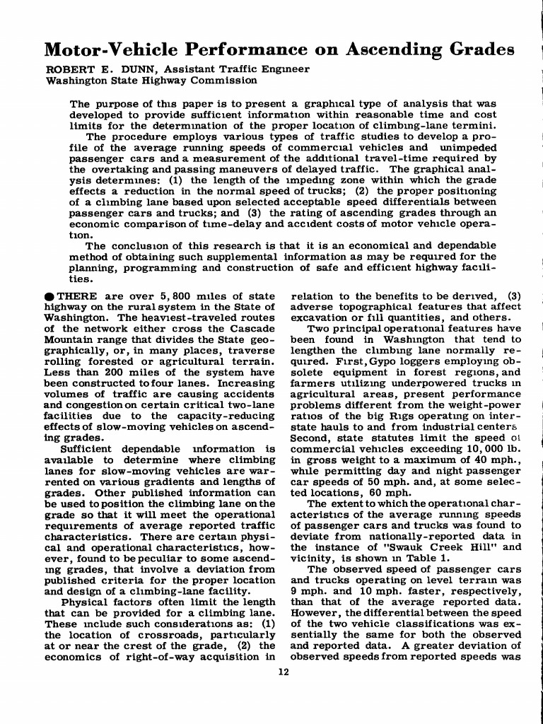 Motor-Vehicle Performance On Ascending Grades | PDF | Land Vehicles ...