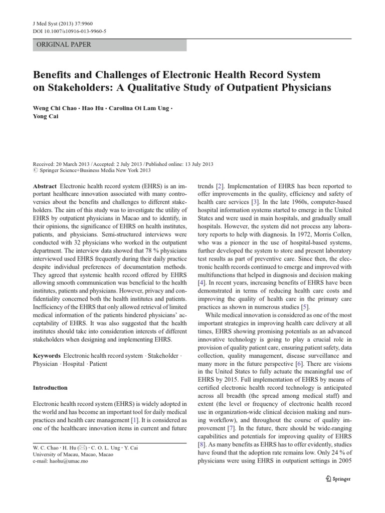 Benefits - and - Challenges - of - Ele 6 | PDF | Electronic Health ...