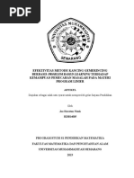 Efektivitas Metode Kancing Gemerincing Berbasis Problem Based Learning Terhadap Kemampuan Pemecahan Masalah Pada Materi Program Linier