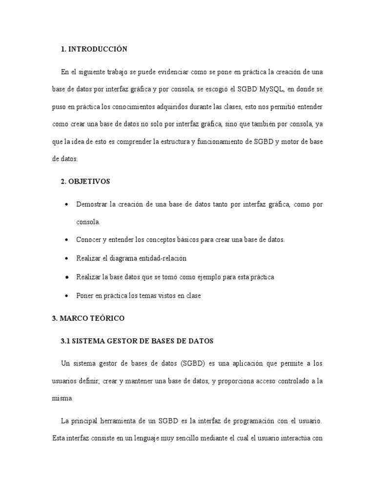 Creación de Bases de Datos en MySQL | PDF | SQL | Bases de datos