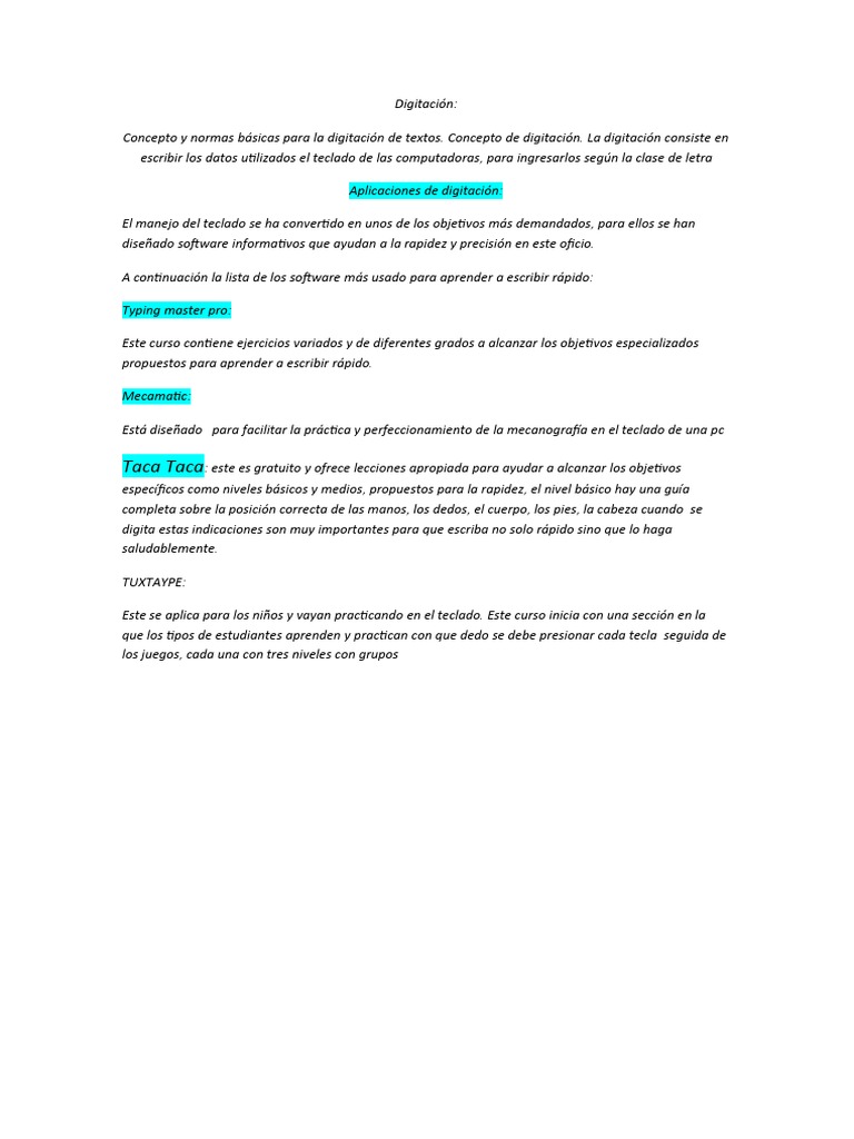 Digitación Basica | PDF