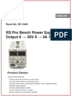 RS Pro Bench Power Supply, 1 Output 0 30V 0 3A 160W: Datasheet