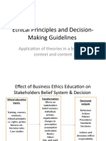 Ethical Principles and Decision-Making Guidelines: Application of Theories in A Business Context and Content