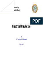 Electrical Insulation: Al-Mustansiriyah University Engineering of Materials Dept