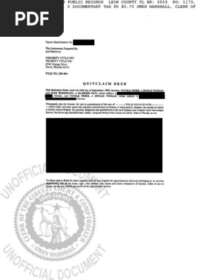 Quit claim deed from Jake Bergmann to Nikki Fried