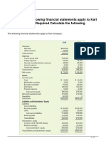 The Following Financial Statements Apply To Karl Company Required Calculate The Following