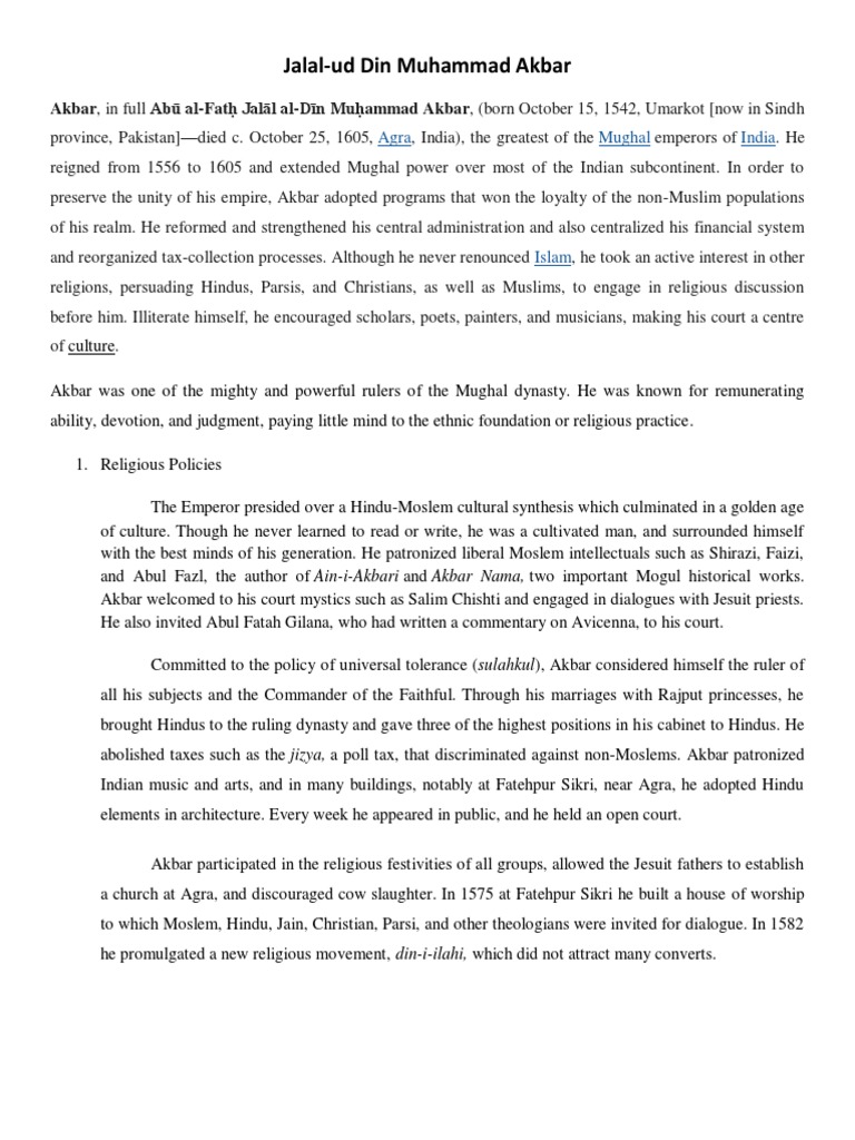 Jalal-Ud Din Muhammad Akbar | PDF | Mughal Empire | Sikhism
