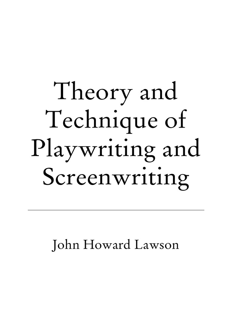 Lawson Theory and Technique of Playwriting and Screenwriting - BOOK image