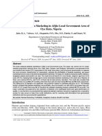 Analysis of Plantain Marketing in Afijio Local Government Area of Oyo State, Nigeria