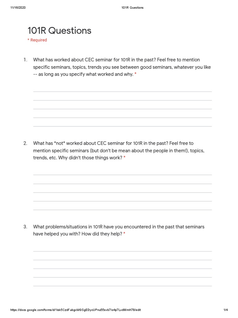 CEC Seminar Survey - Google Forms | PDF